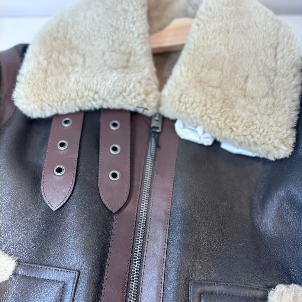 Coach Shearling Aviator Bomber Jacket - Picture 6 of 11